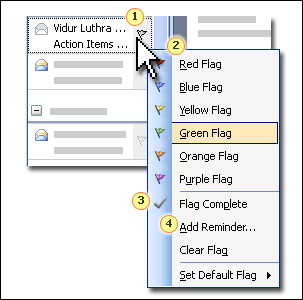 Image of Flag shortcut menu